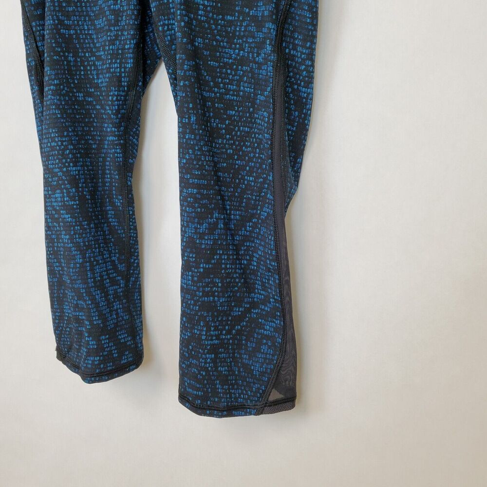 Lululemon Train Times Crop Leggings Size 6 Pulse Capri Black Blue 17" - Picture 2 of 8